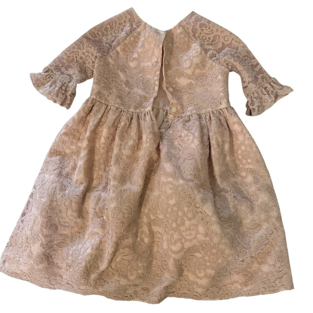 Pippa & Julie|Kids Girls Pastourelle Pink Lace Pink Dress-Size 5 years